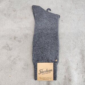 Florsheim Socks Mens 8-13 Dark Gray Knit Mid-Calf Casual Dress Crew *NWT*
